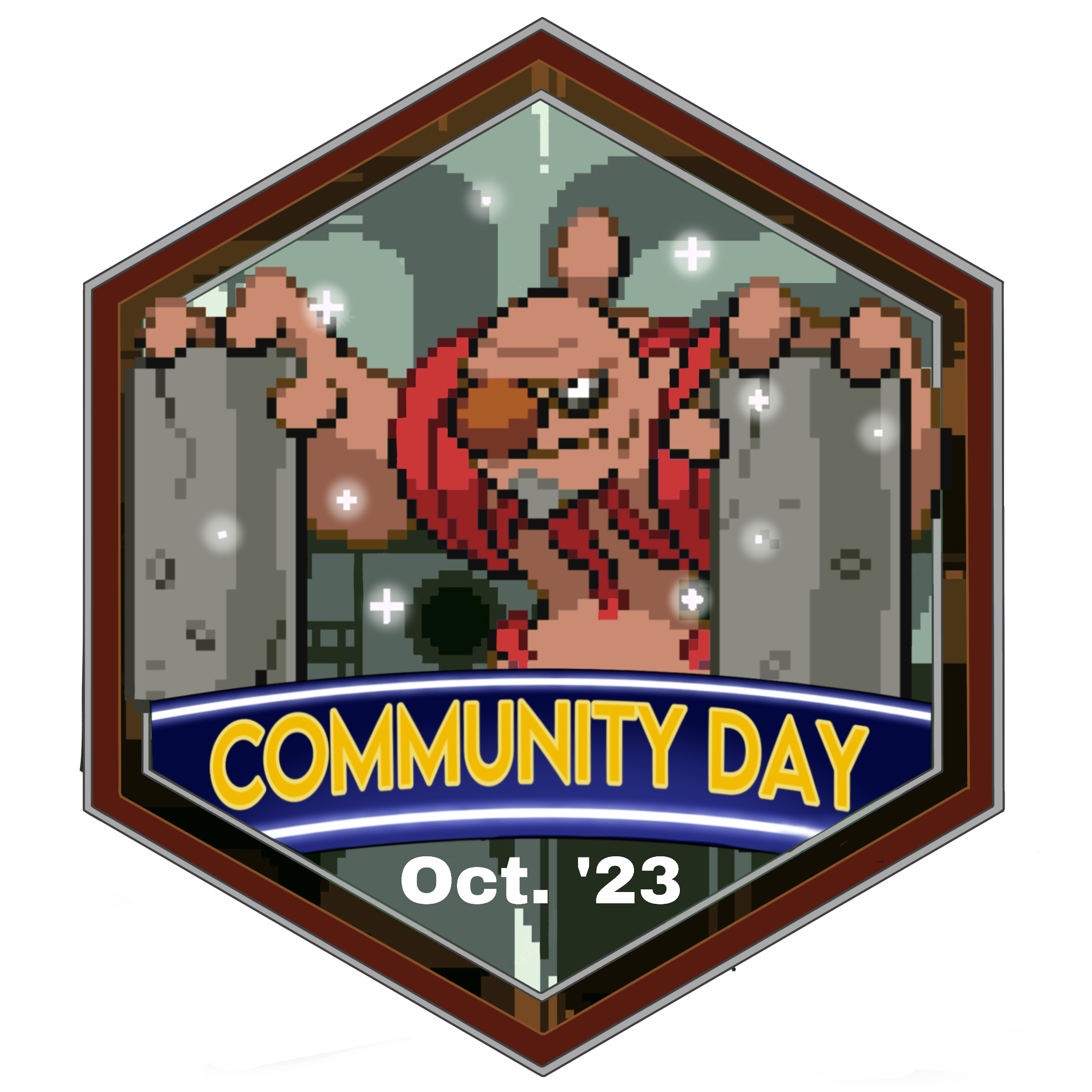 Timburr Community Day Hexagon Badge
