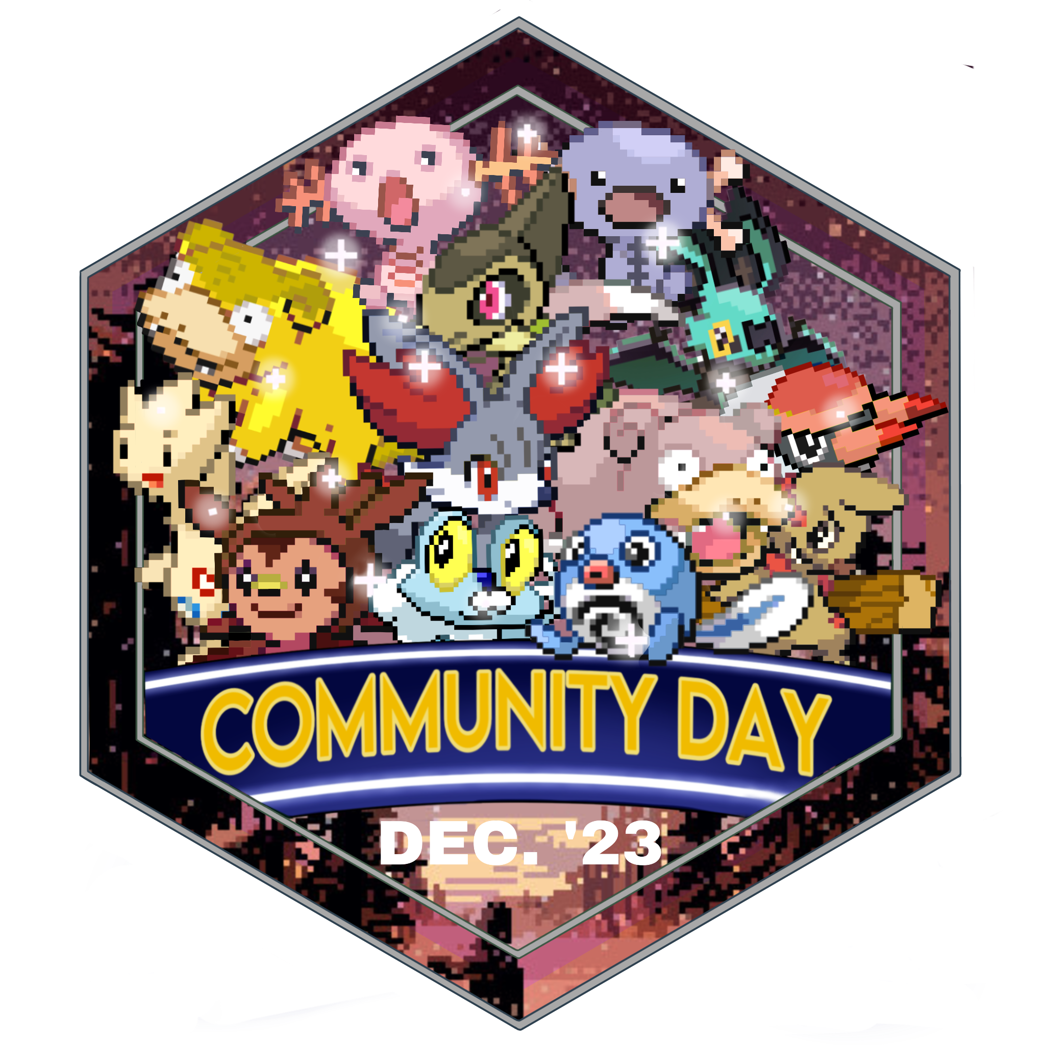 December Community Day Hexagon Badge