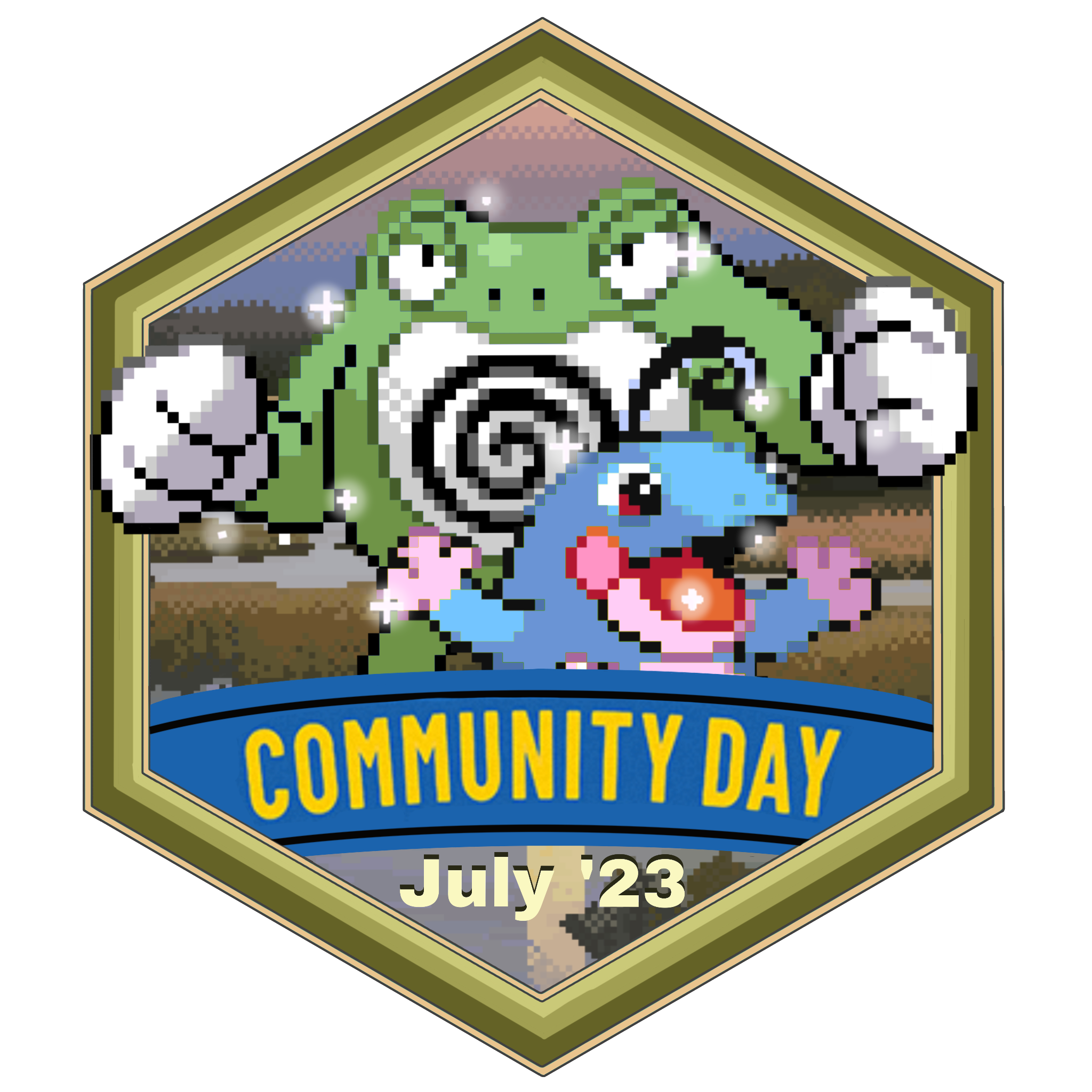 Poliwag Community Day Hexagon Badge