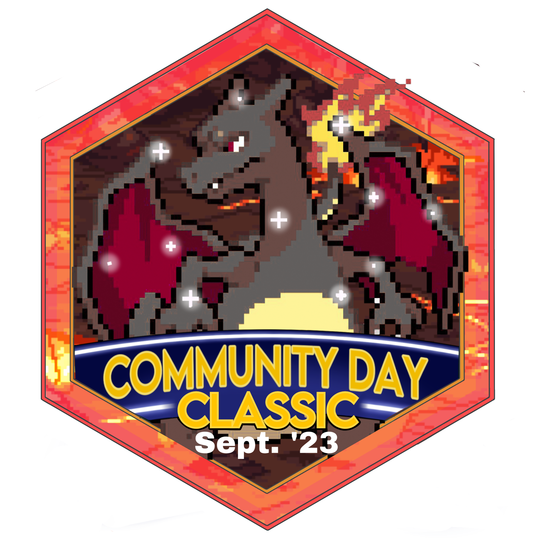 Charmander Community Day Hexagon Badge